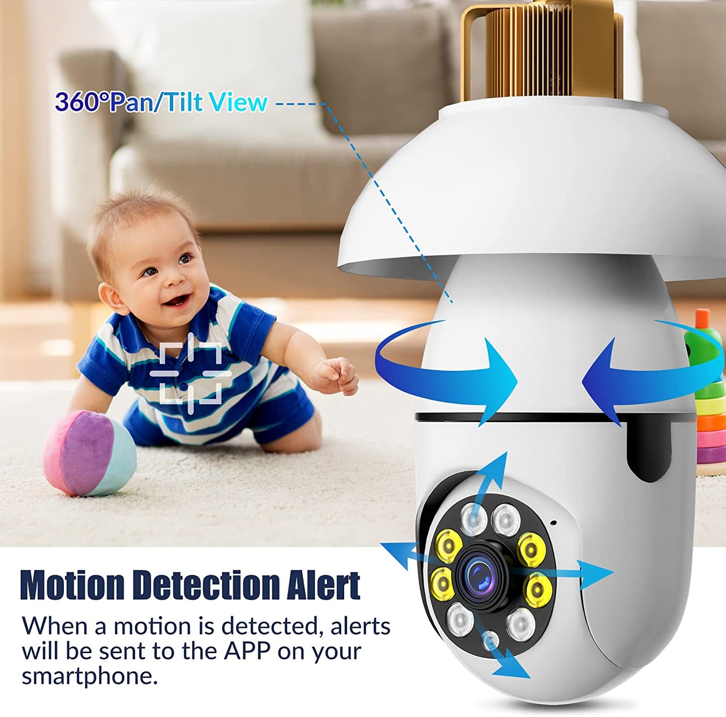 Light Bulb Camera (360° Rotation & Night Vision)