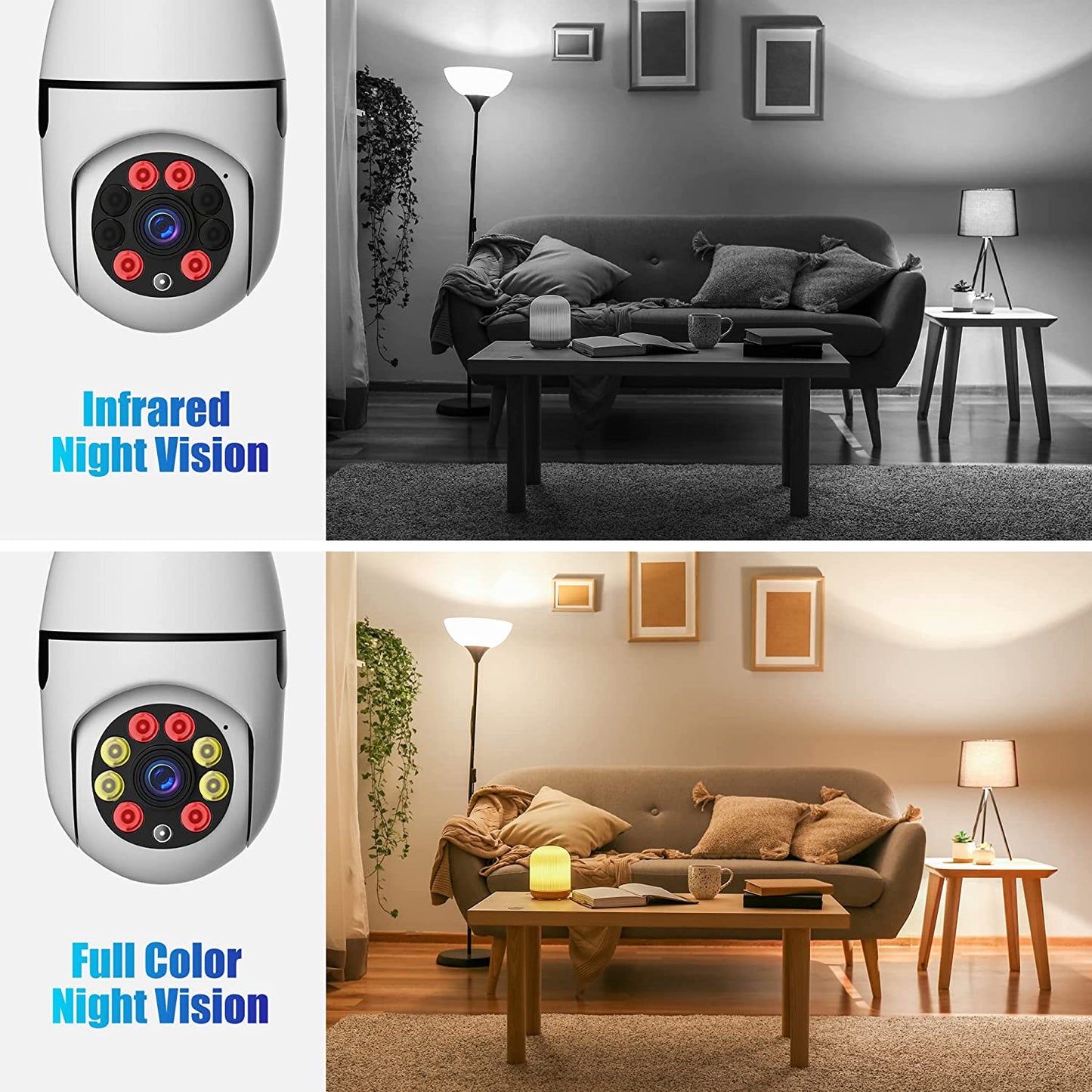 Light Bulb Camera (360° Rotation & Night Vision)