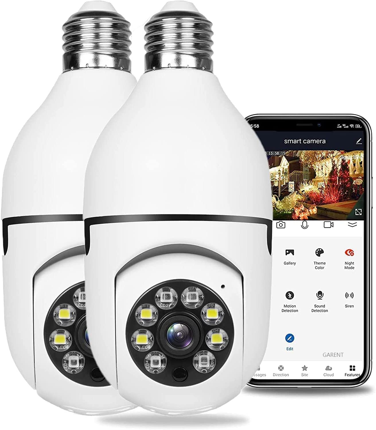 Light Bulb Camera (360° Rotation & Night Vision)